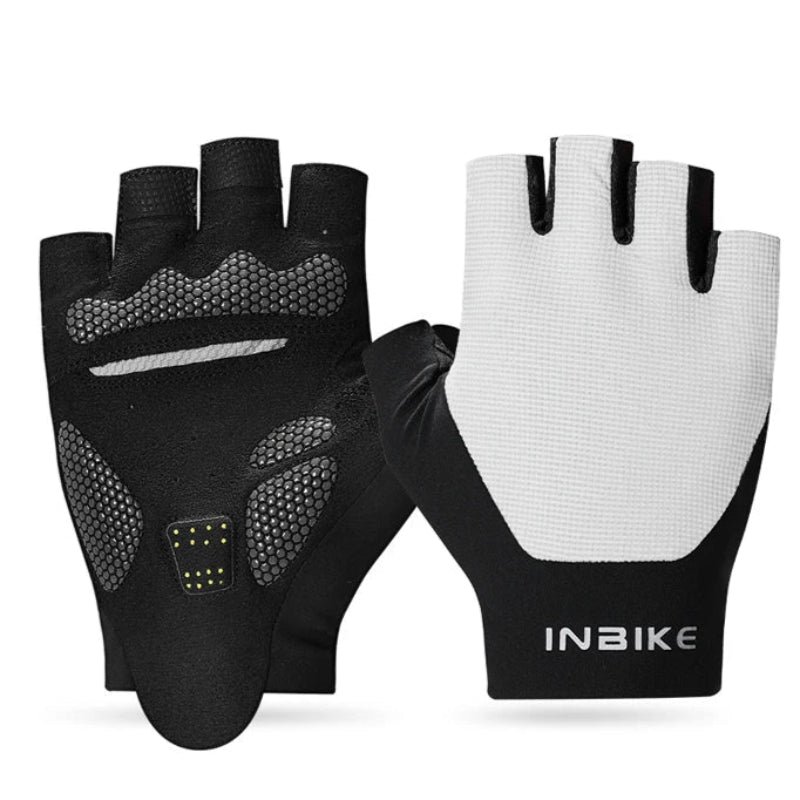Comfortable bike gloves with washable knit fabric and unisex sizing