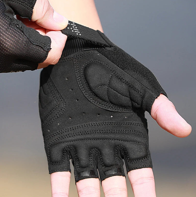 half finger bike gloves details