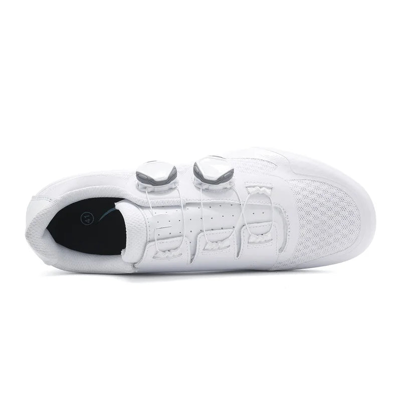 White sneaker with brand logo on a white background