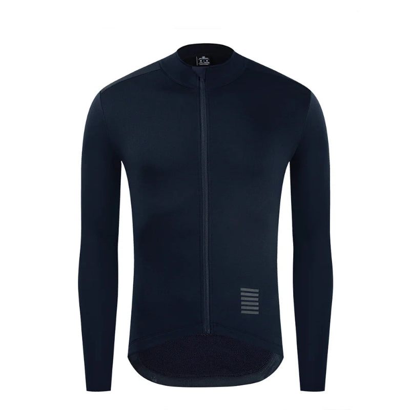 Black cycling jersey on a white background