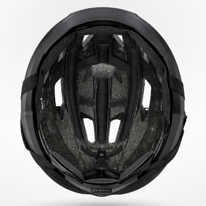 Black helmet on a white background