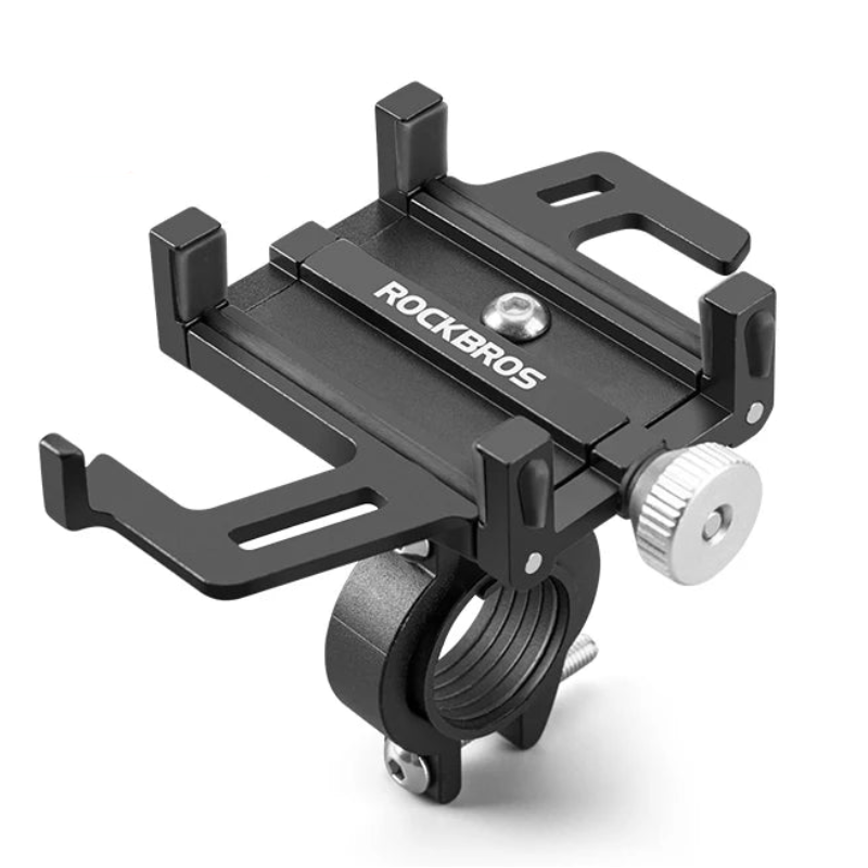 Black phone holder with Five Claws-Handlebar Style on a white background