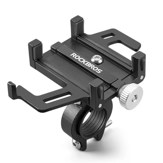 Black phone holder with Five Claws-Handlebar Style on a white background