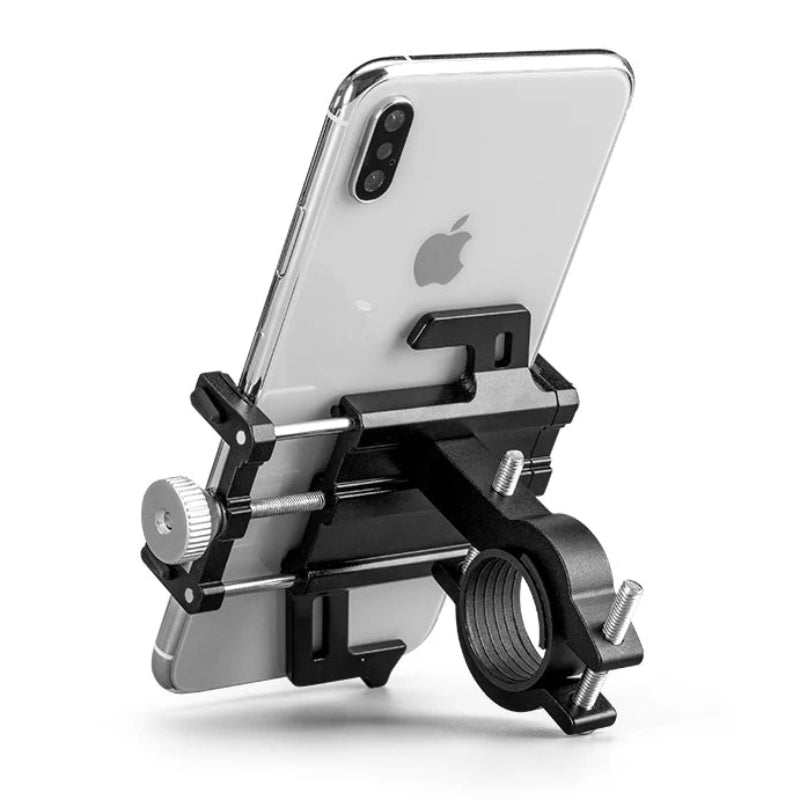 Phone holder with an Apple phone on a white background