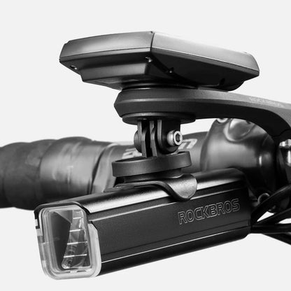 Multifunctional bracket with extension frame for various tools, featuring RockBros branding.