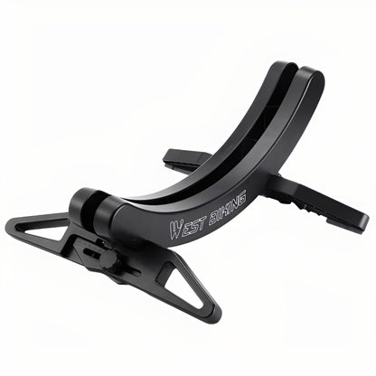 Black bicycle stand guide on a white background