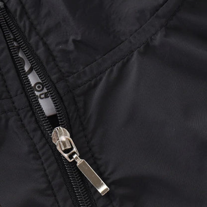 Close-up of a black jacket zipper 