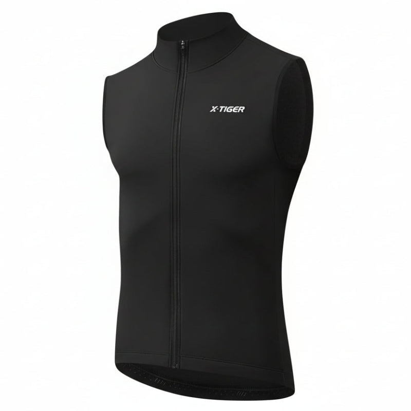 Black cycling ves on a white background