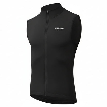 Black cycling ves on a white background