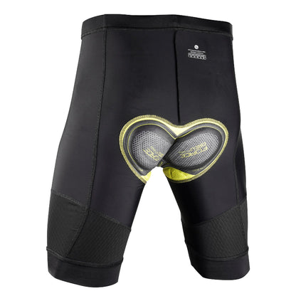 Men's cycling shorts 2cm gel pad thickness cross-section view