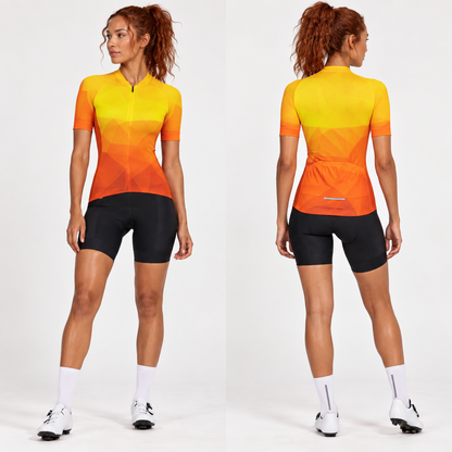 Women's Cycling Jersey - Yellow Orange Comfortable Summer Rides