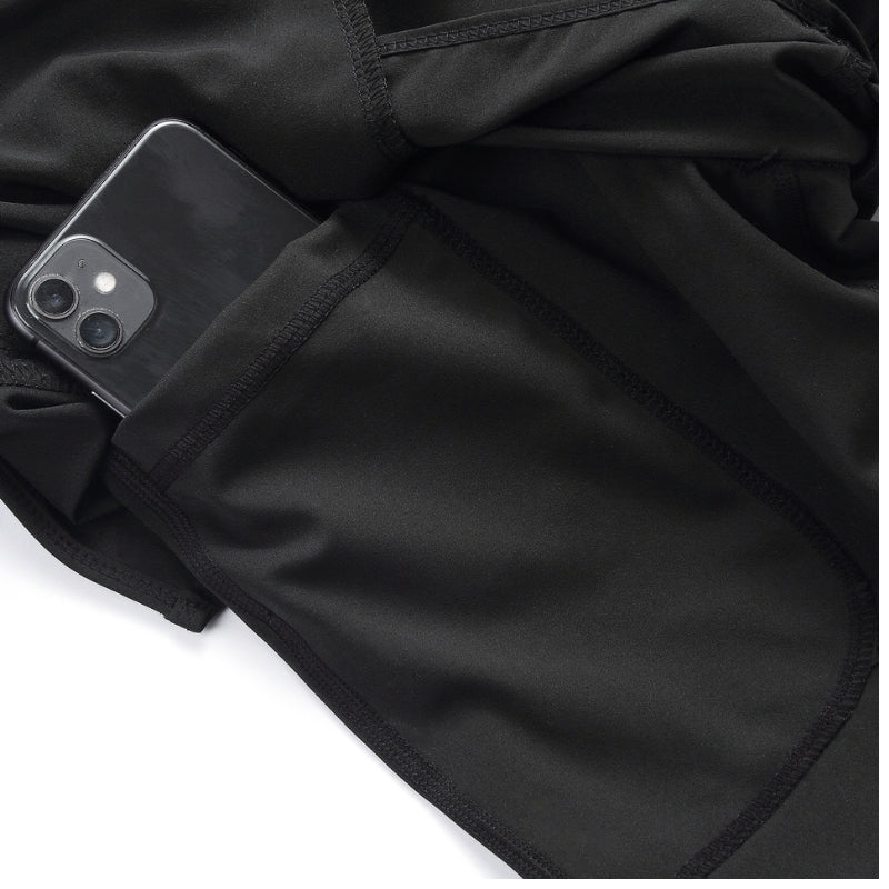 Black jacket with a phone pocket on a white background