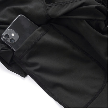 Black jacket with a phone pocket on a white background