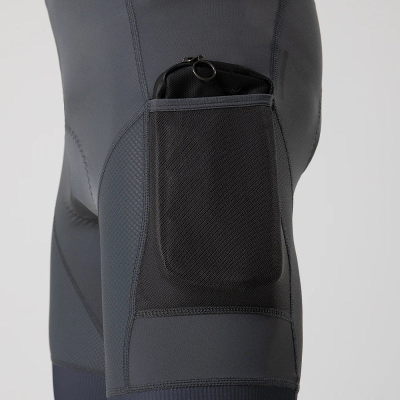 Black cycling shorts compression fit on model during riding
