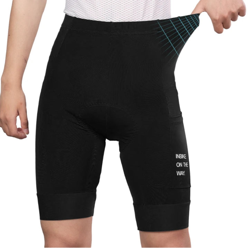 Men's cycling shorts with side pocket black color front view