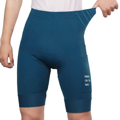 Cycling shorts side storage pocket detail with phone