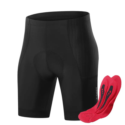 Cycling shorts 3D shock pad layers and anatomy diagram