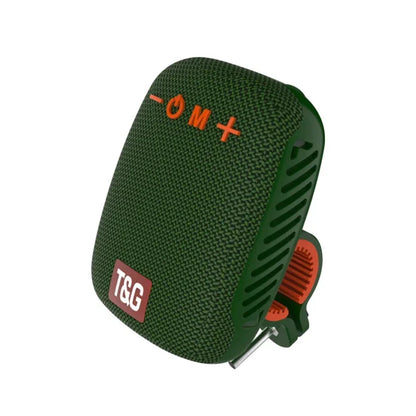 Green and orange speaker  a white background