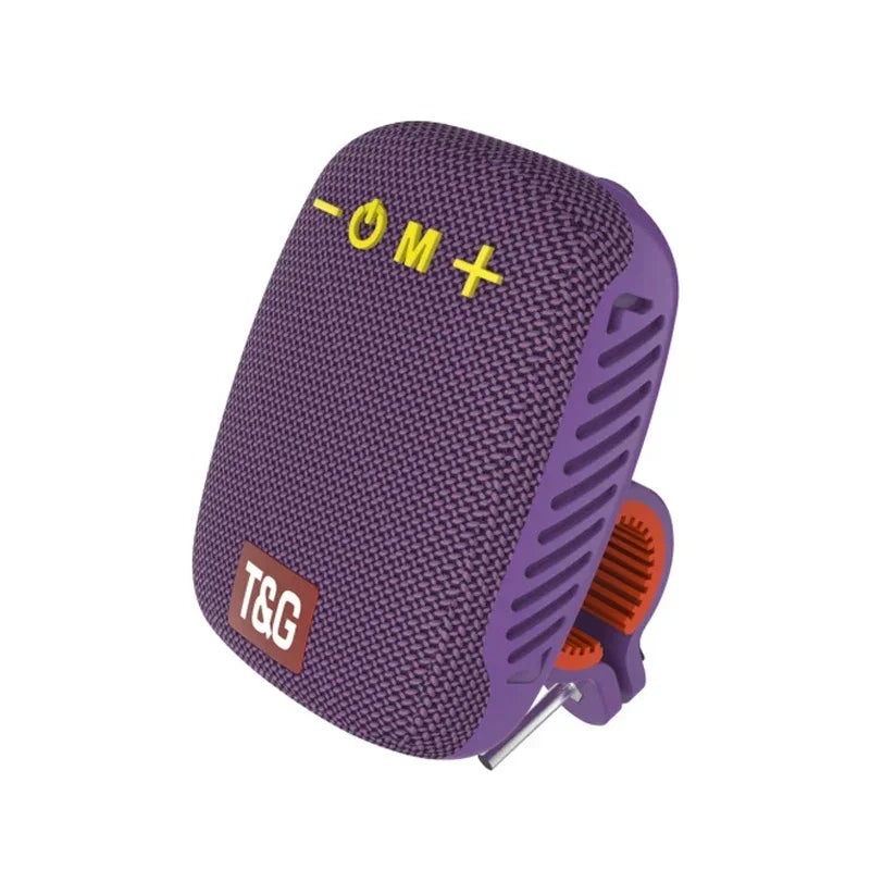 Purple portable speaker on a white background