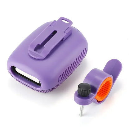 Purple Portable-Bluetooth-Speaker-with a smaller component on a white background