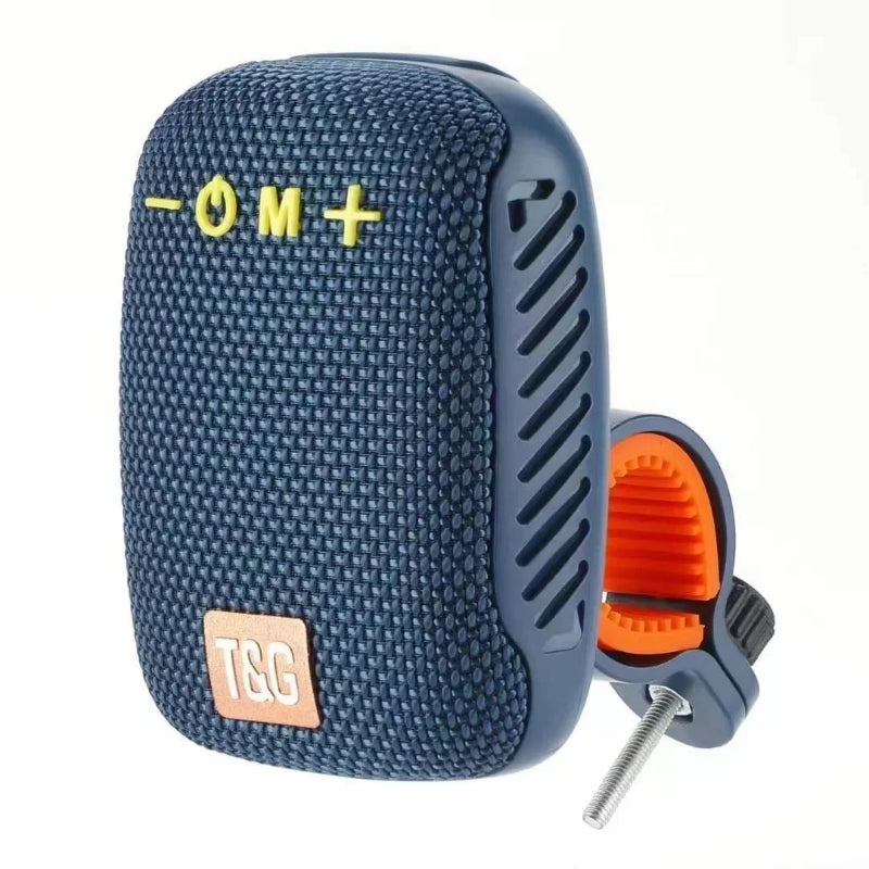 Blue portable speaker  on a white background