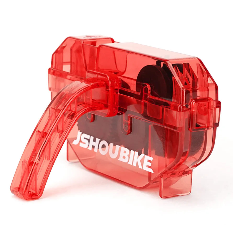 Red chain cleaning box  on a white background