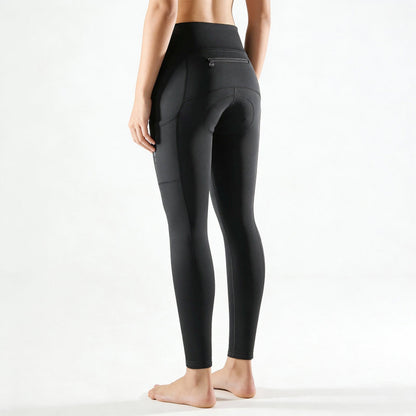 Black leggings worn by a person on a white background