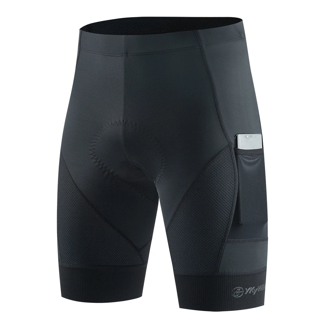 Cycling shorts pocket capacity demonstration with phone