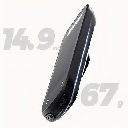 Black electronic device with weight and dimensions displayed on a white background