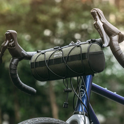 Bicycle handlebar  bag against a blurred natural background
