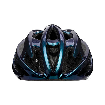 Black and blue helmet on a white background