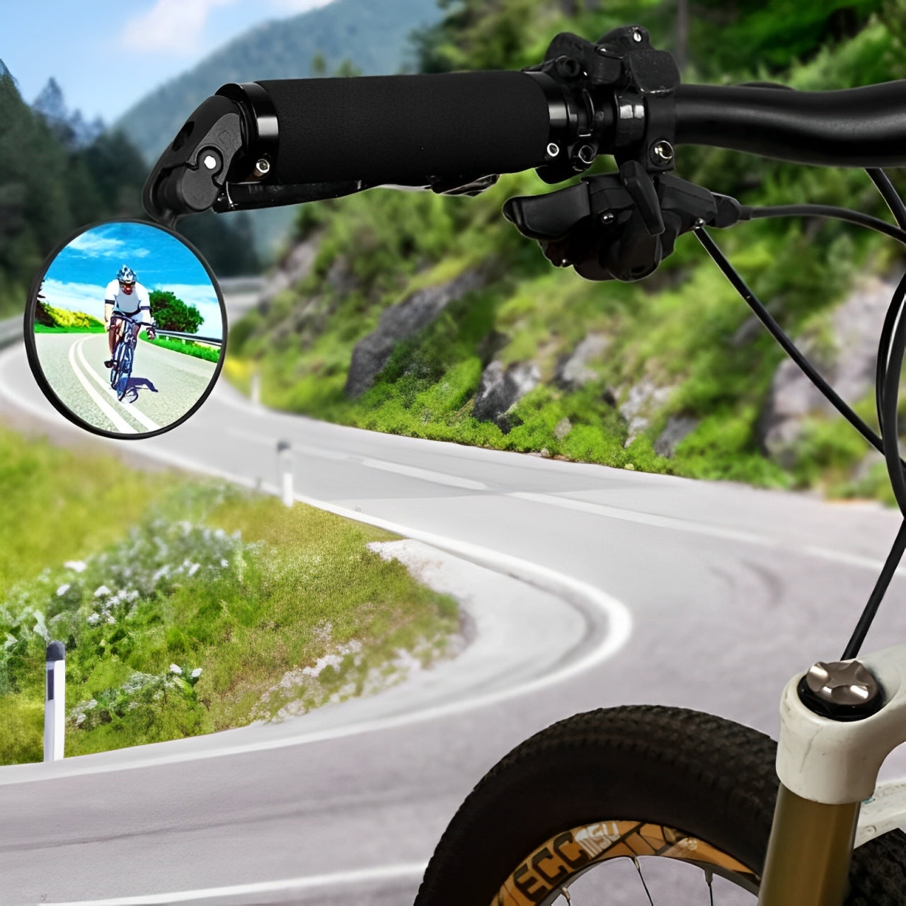 adjustable bike mirror showing rotation angles