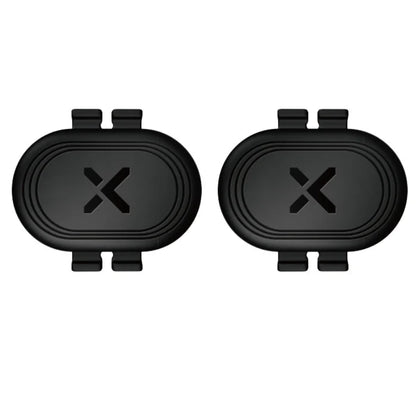 Two black Speed/Cadence Sensors on a white background with an orange label.
