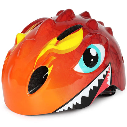 Children's helmet with dragon design on a white background