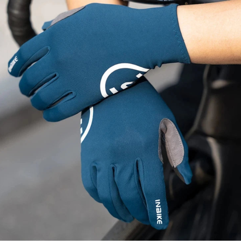 bike gloves with full finger coverage and anti-slip palm design