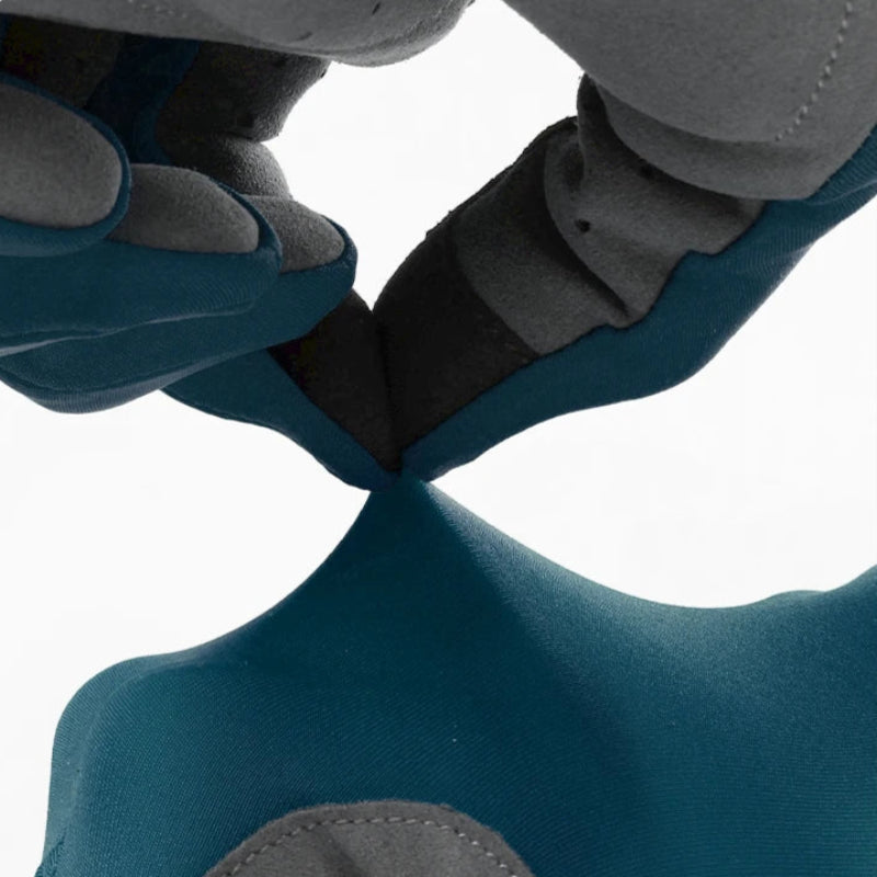 black cycling gloves with breathable knit fabric for year-round use

