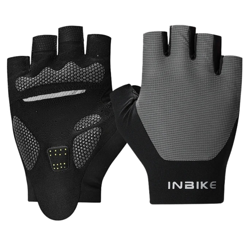 Black and gray gloves on a white background