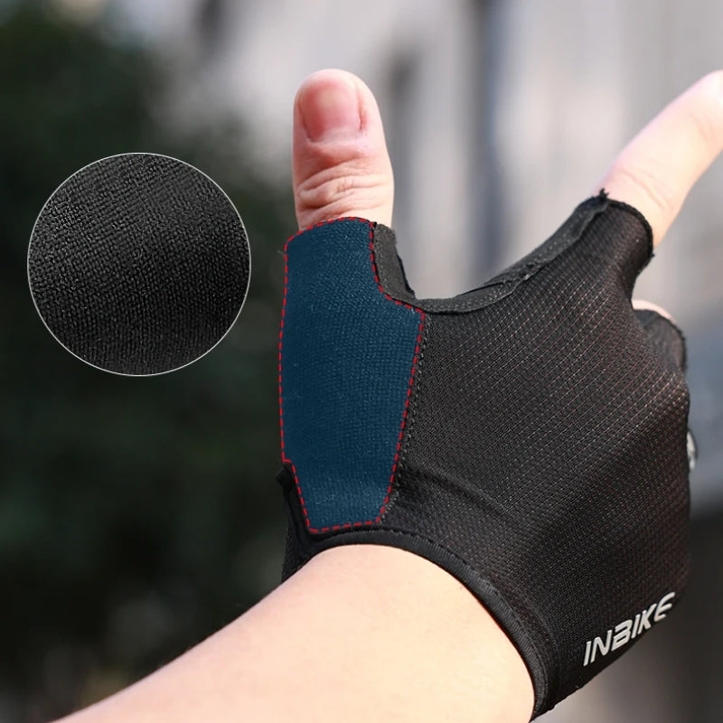 Black glove on a blurred outdoor background