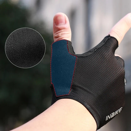 Black glove on a blurred outdoor background
