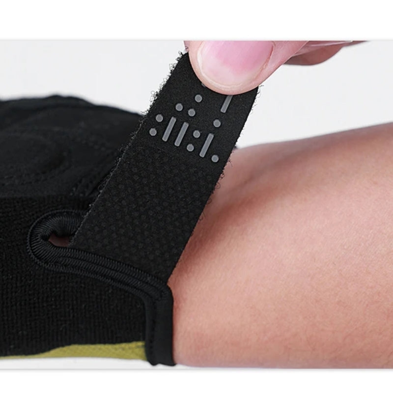 Black athletic tape being applied to a person's knee with a white background