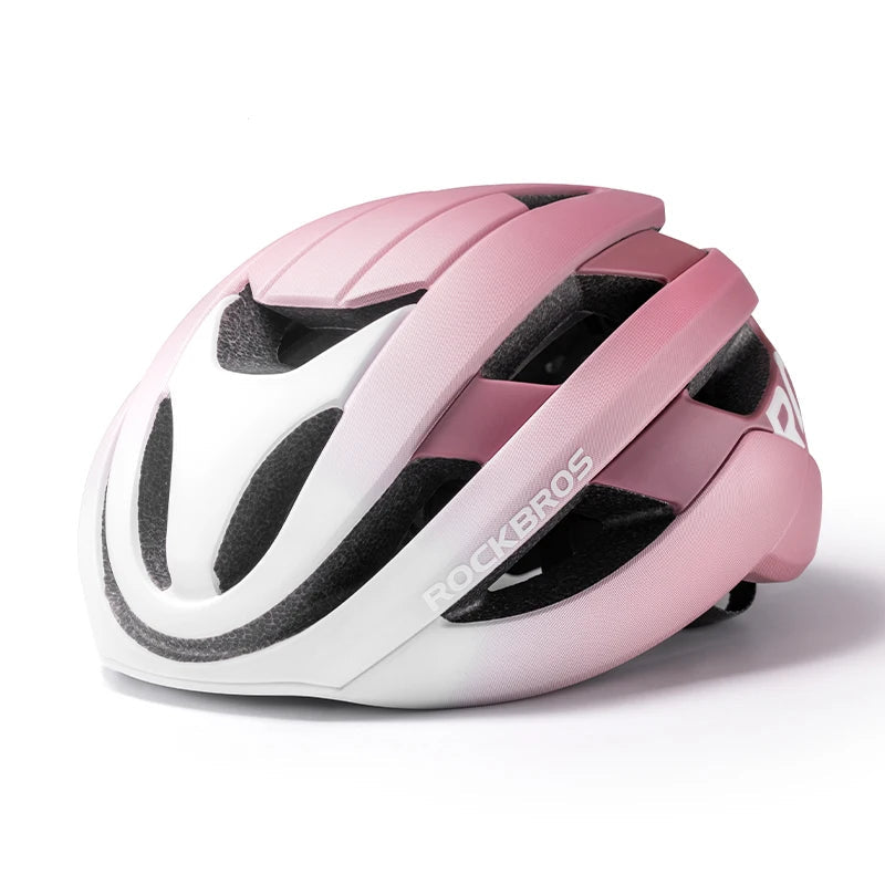 Pink and white helmet on a white background