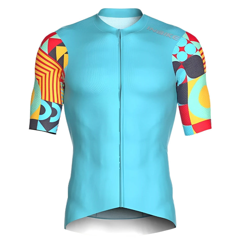 cycling jersey men with full zipper and breathable fabric

