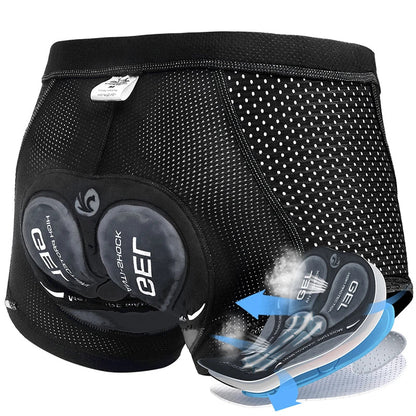 Black men's underwear with gel padding on a white background