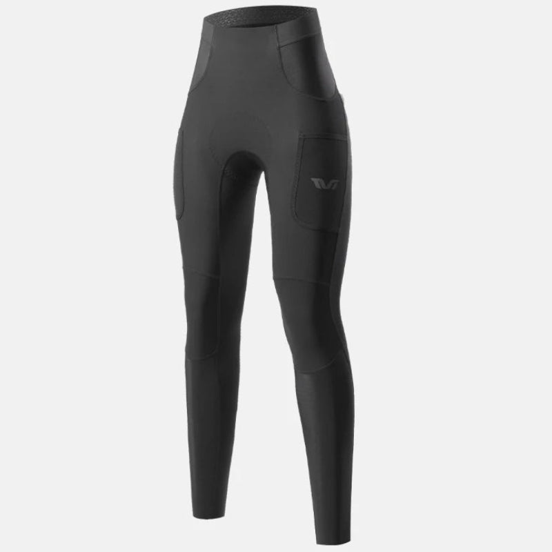 Black riding pants with a visible brand logo on a white background