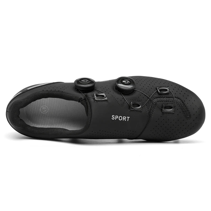 Black sports shoe with 'Sport' branding on a white background
