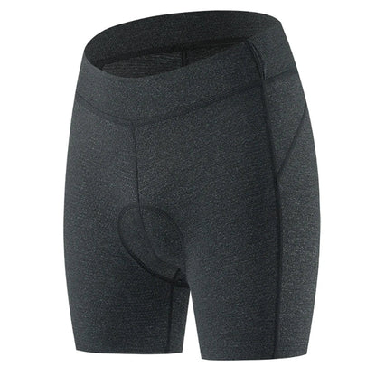 Dark gray cycling shorts on a white background