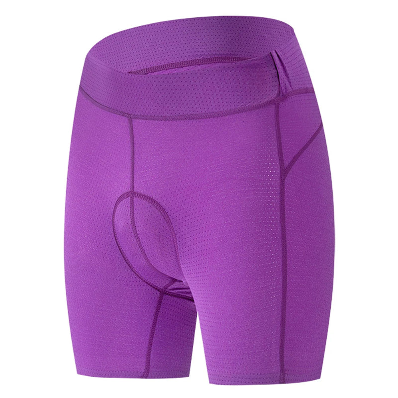 Purple athletic shorts on a white background