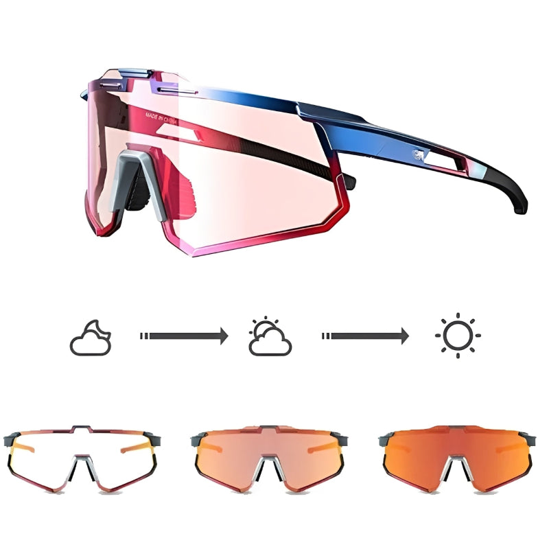 Sunglasses with interchangeable lenses on a white background