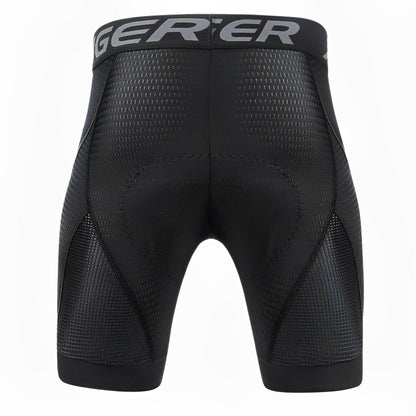 Black compression shorts on a white background