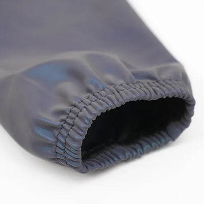 Close-up of a gray fabric sleeve on a white background